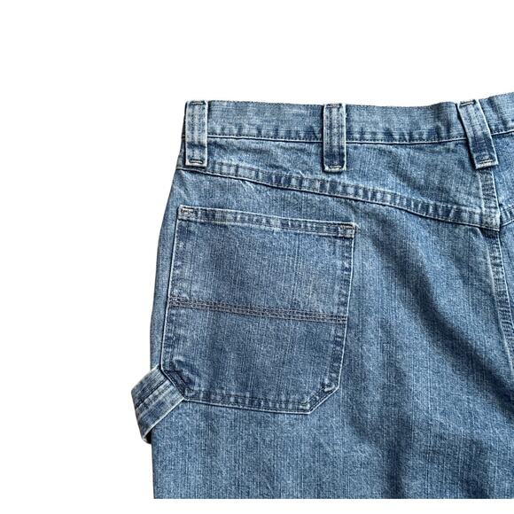 WRANGLER Mens Size 42 Utility 100% Cotton Denim Blue Jean Bermuda Shorts - Picture 3 of 7